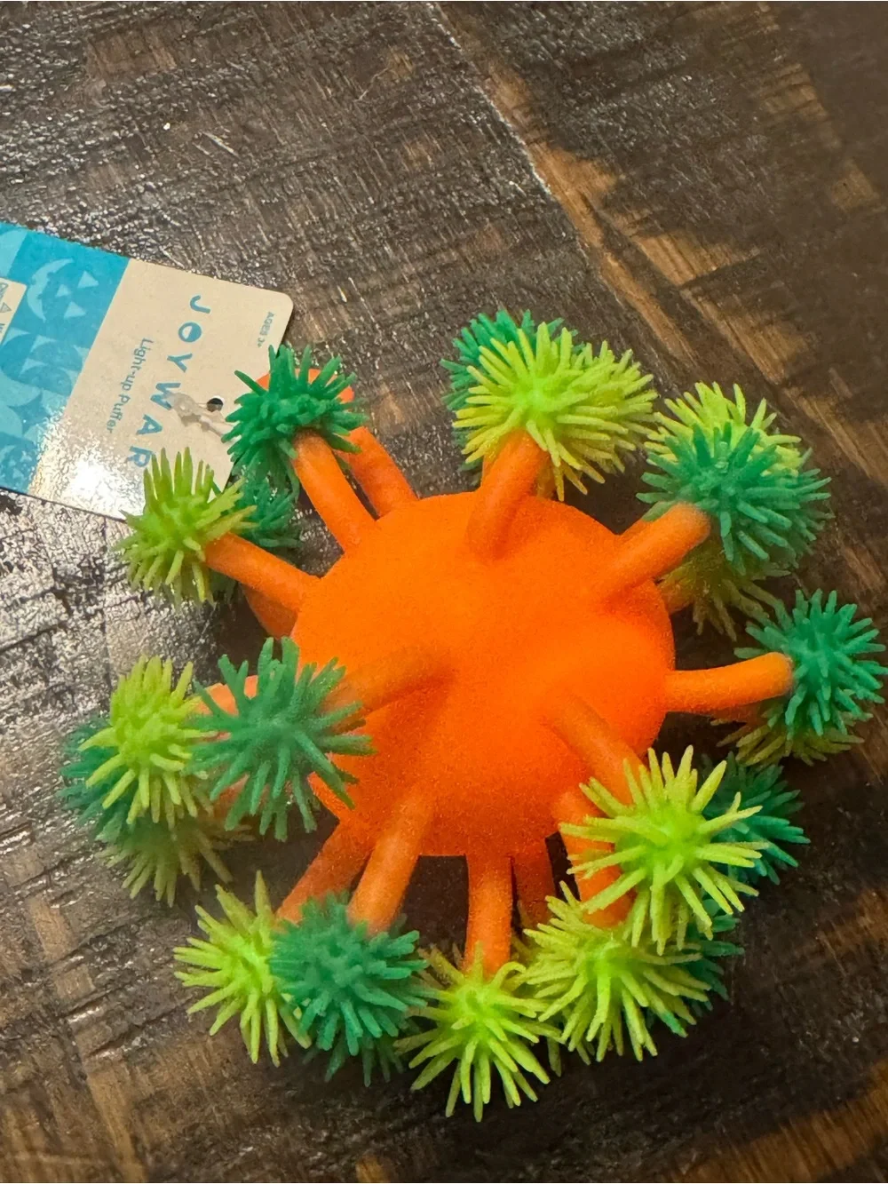 Spiky Halloween Jack-O'-Lantern Puffer Toy That Lughts Up